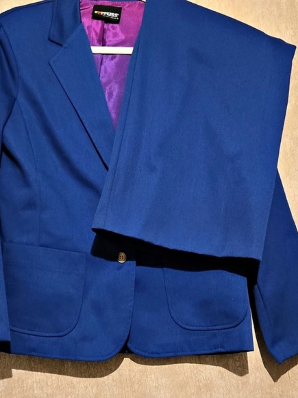 RRRRUSS Blue Blazer & Matching Skirt Like New